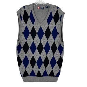Men's Chaps Vest Size XLarge Diamond Pattern Academic Preppy Country Club